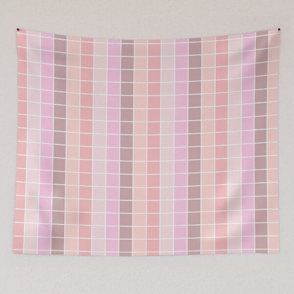 Aperçu de l'œuvre Pink Beige Pastel Colors Grid créée et vendue par Jeallan Designs.
