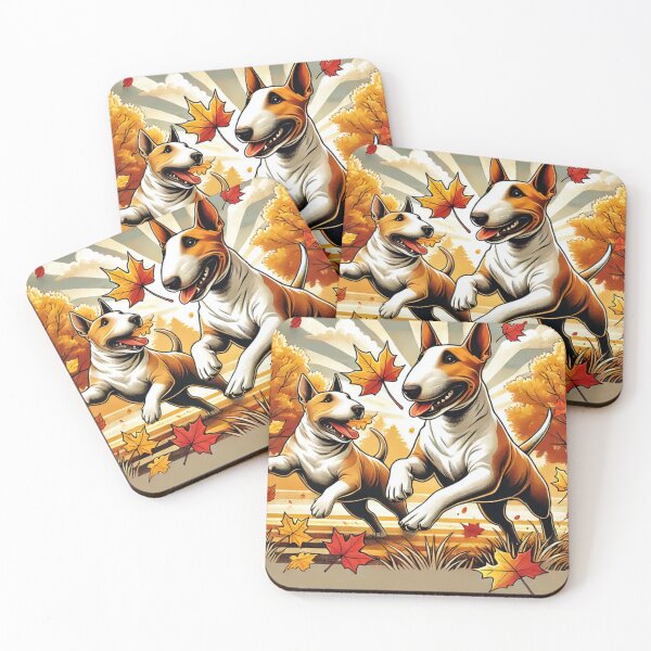 Item preview, Bull Terriers Playing in Autumn Park designed and sold by Kenny8716.