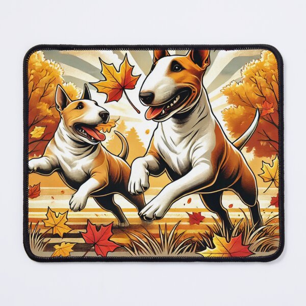 Item preview, Bull Terriers Playing in Autumn Park designed and sold by Kenny8716.