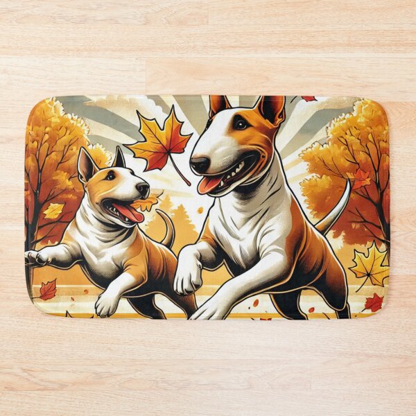Item preview, Bull Terriers Playing in Autumn Park designed and sold by Kenny8716.