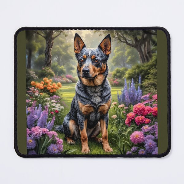 Item preview, Elsa Blue Australian Cattle Dog Portrait Art designed and sold by Heart and Soul Studio.