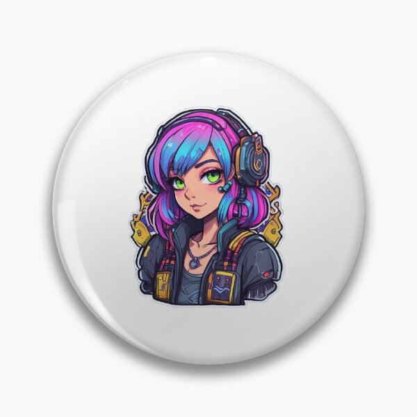 Item preview, "Neon Dreams: The Playful Cyberpunk Girl" designed and sold by Fantasy7x.