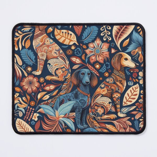 Item preview, Blue and Brown Dachshund Pattern – Playful Dog Print, Cute Dachshund Illustration, Stylish Pet Design, Modern Dachshund Art for Dog Lovers, Fun Dog Decor, Sausage Dog Pattern designed and sold by 21 Tulips.