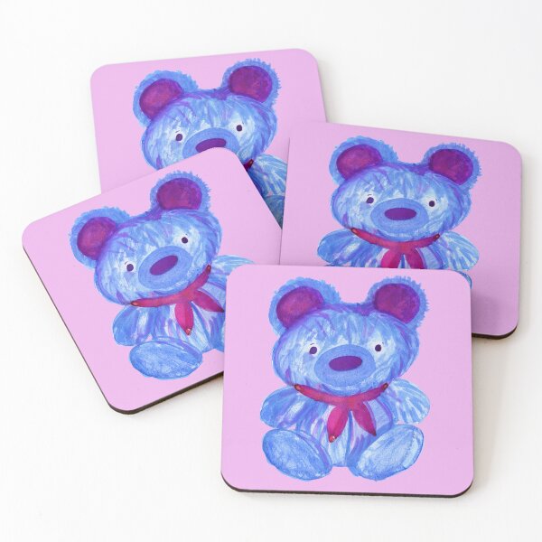 Item preview, Blue Teddy Bear with Red Scarf – Whimsical Watercolor Art by Jemma Jamie designed and sold by Jemma Jamie Skidmore.