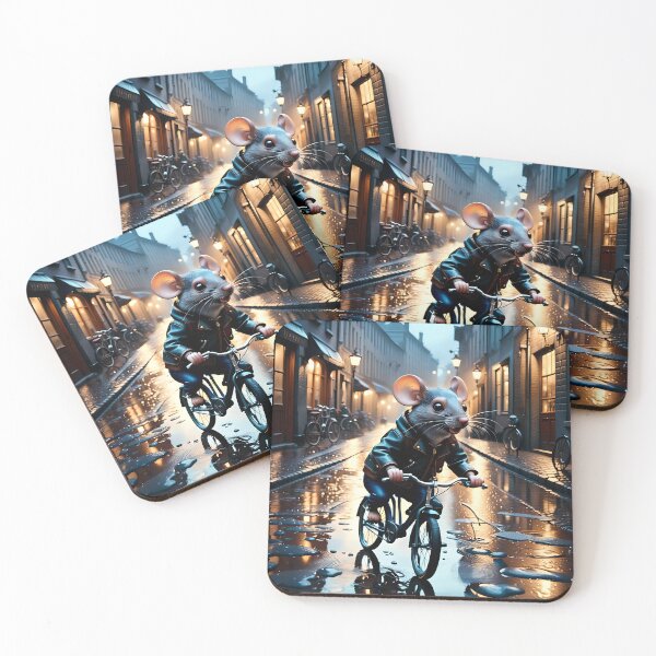 Item preview, A Mouse Riding A Bicycle Through a Puddle in Paris designed and sold by thebigleebowski.