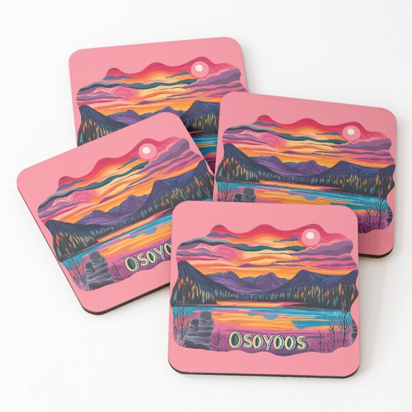 Item preview, Pink Osoyoos British Columbia Canada Lake Sunset Illustration designed and sold by meganohm.