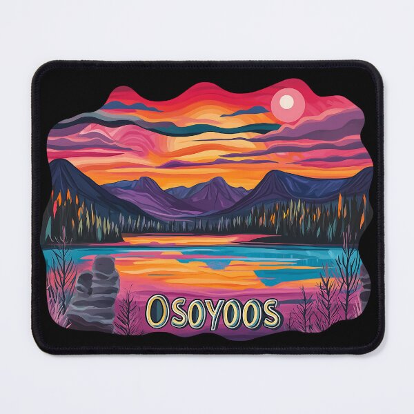 Item preview, Pink Osoyoos British Columbia Canada Lake Sunset Illustration designed and sold by meganohm.