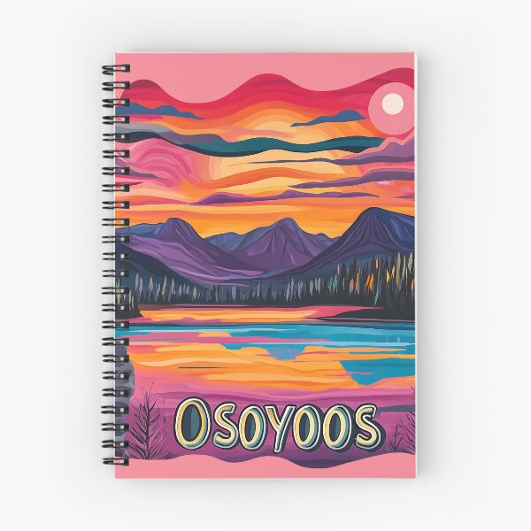 Item preview, Pink Osoyoos British Columbia Canada Lake Sunset Illustration designed and sold by meganohm.