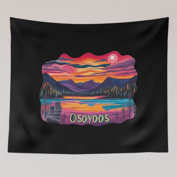 Item preview, Pink Osoyoos British Columbia Canada Lake Sunset Illustration designed and sold by meganohm.