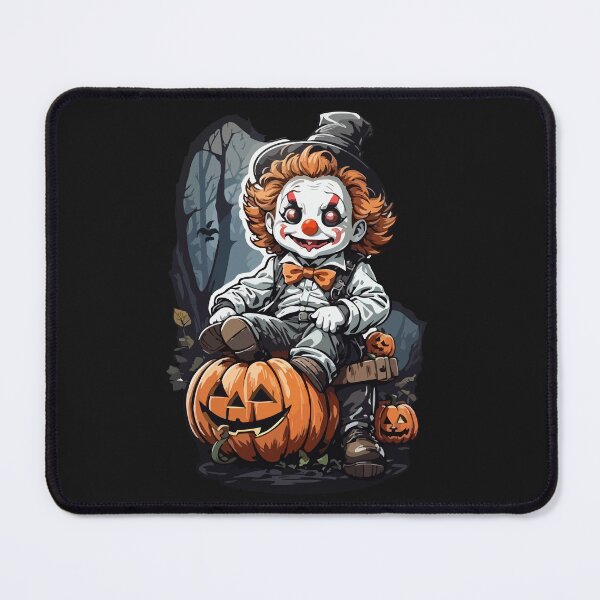 Item preview, Creepy Halloween Clown with Pumpkins – Spooky Forest Night designed and sold by -DEEWOLF-.