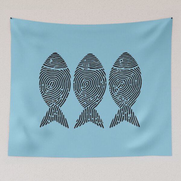 Item preview, Three Fish with Fingerprints designed and sold by Blink Art Studio.