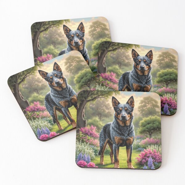 Item preview, Zeke Blue Australian Cattle Dog Portrait Art designed and sold by Heart and Soul Studio.