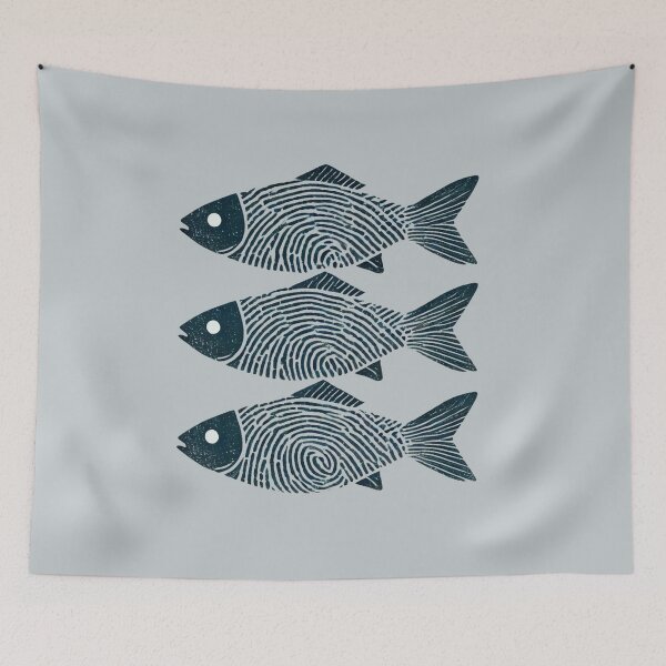 Item preview, Three Fish with Fingerprints designed and sold by Blink Art Studio.