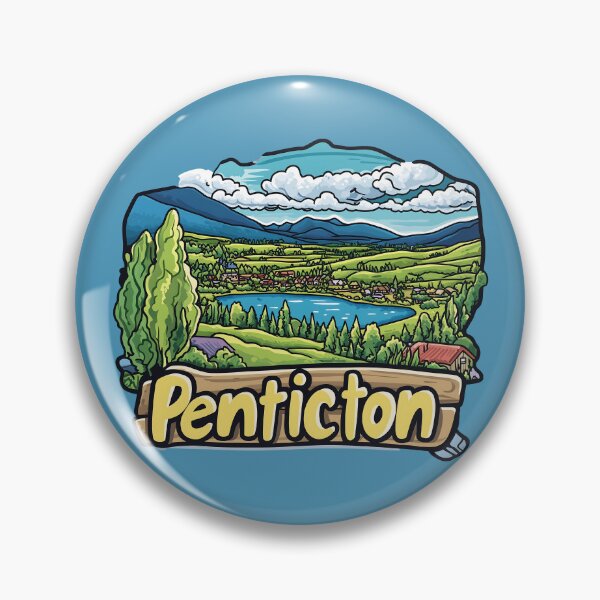 Item preview, Penticton British Columbia Cartoon Landscape Art designed and sold by meganohm.