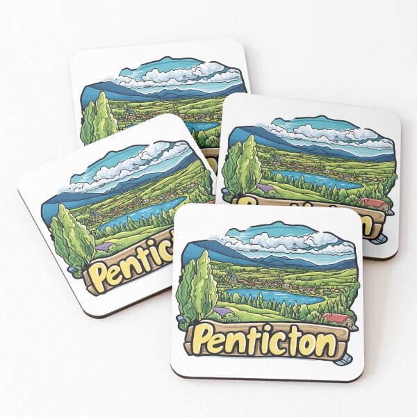 Item preview, Penticton British Columbia Cartoon Landscape Art designed and sold by meganohm.