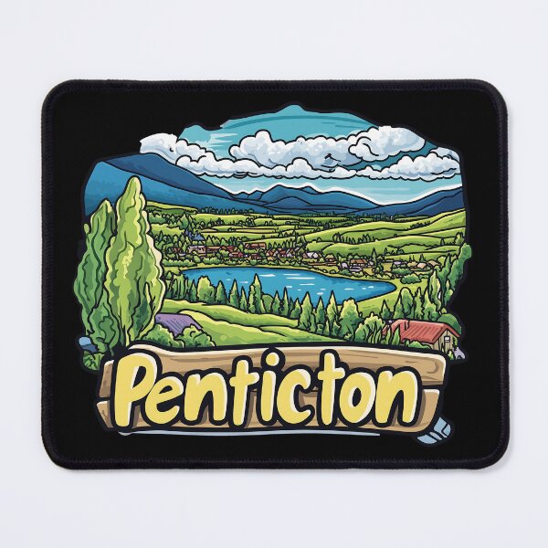 Item preview, Penticton British Columbia Cartoon Landscape Art designed and sold by meganohm.