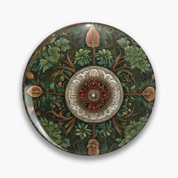 Item preview, Mystical Botanical Mandala with Leaves and Flowers designed and sold by MandalasShops.
