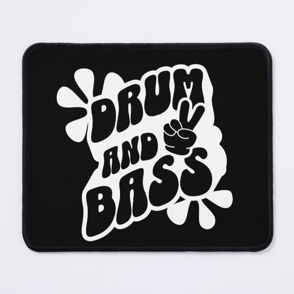 Item preview, DRUM AND BASS  - Retro Peace Fingers (white) designed and sold by Discothreadz.