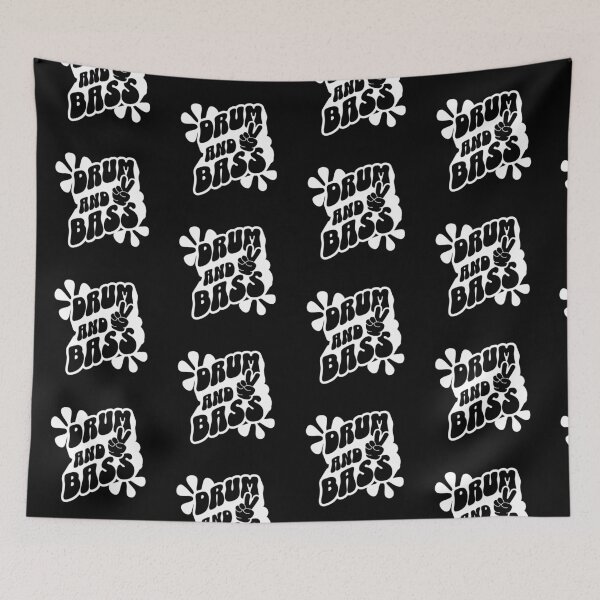 Item preview, DRUM AND BASS  - Retro Peace Fingers (white) designed and sold by Discothreadz.