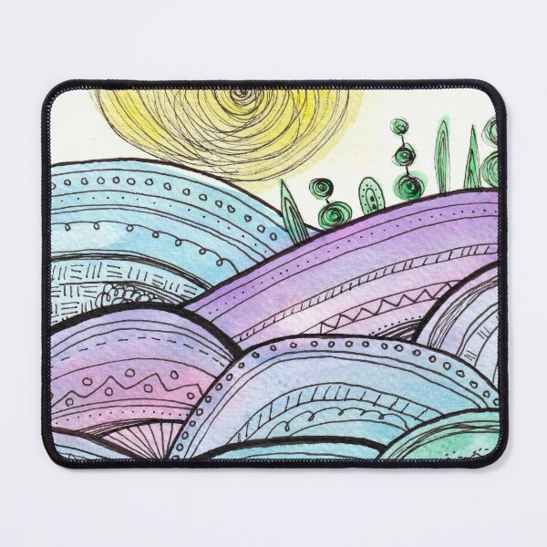 Item preview, Whimsical Blue Mountains Handmade Watercolor | SqueakySketches designed and sold by SqueakySketches.