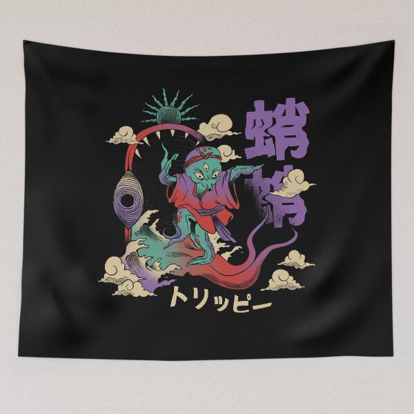 Item preview, Octopus in japanese psychedelic Alien Warrior  designed and sold by DrawHandArt.