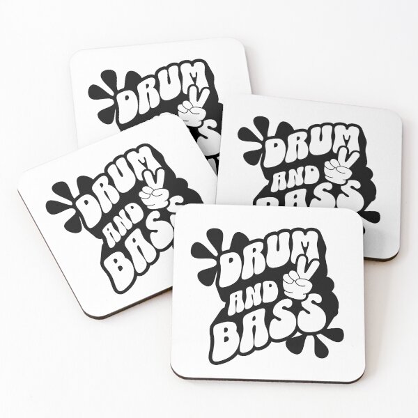 Item preview, DRUM AND BASS  - Retro Peace Fingers (black)  designed and sold by Discothreadz.