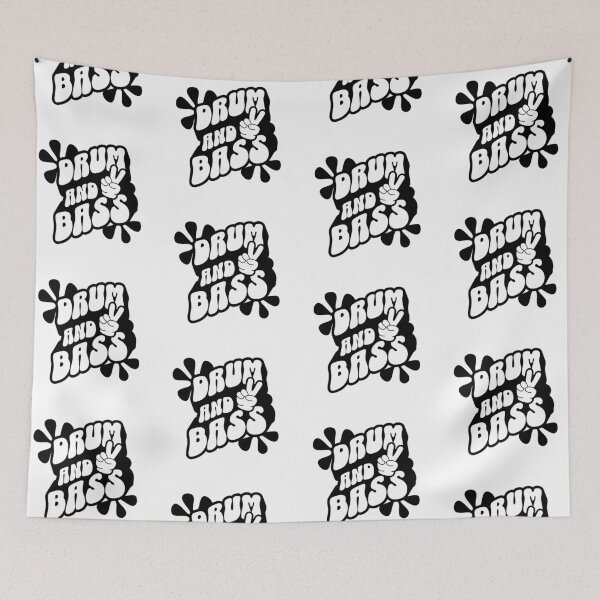 Item preview, DRUM AND BASS  - Retro Peace Fingers (black)  designed and sold by Discothreadz.