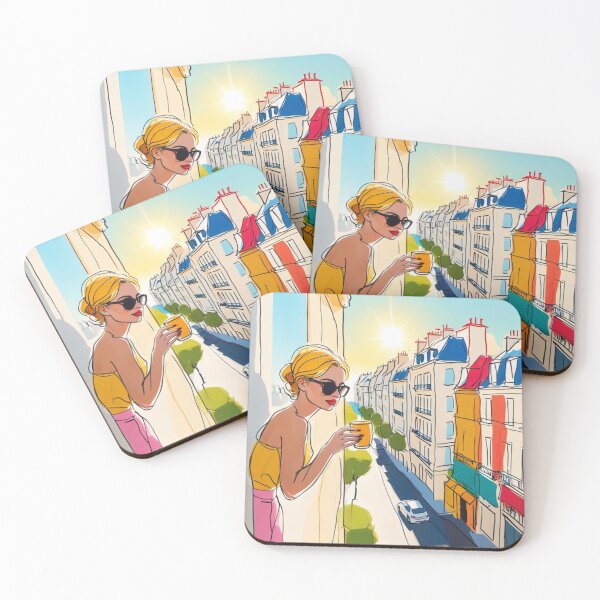 Item preview, Morning Coffee Balcony in Paris Art Print Notebook  designed and sold by PickInsight.