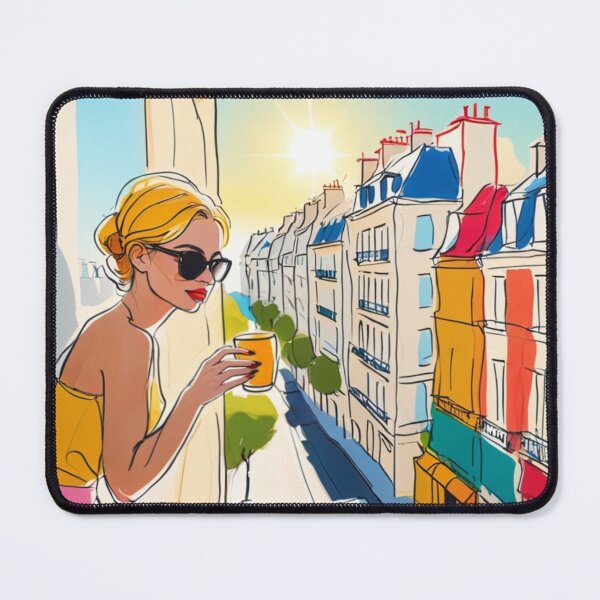 Item preview, Morning Coffee Balcony in Paris Art Print Notebook designed and sold by PickInsight.