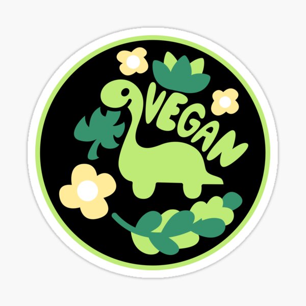 Prehistoric Vegan Smiling Sticker