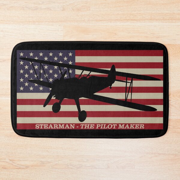 Item preview, Stearman American Biplane Pilot Trainer Vintage USA Flag designed and sold by MilitaryMart.