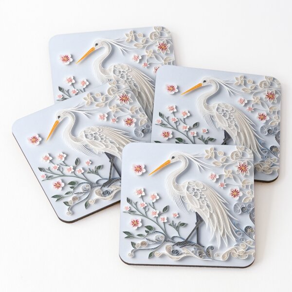 Item preview, Papercraft White Pink Heron designed and sold by Catobix.