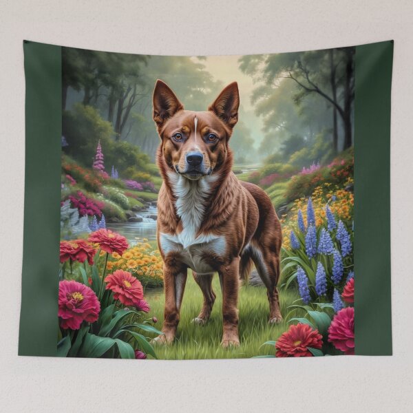 Item preview, Hunter Red Australian Cattle Dog Portrait Art designed and sold by Heart and Soul Studio.