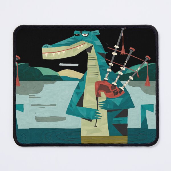 Item preview, Funny Loch Ness Monster Playing the Bagpipes designed and sold by Nature's Fancy.