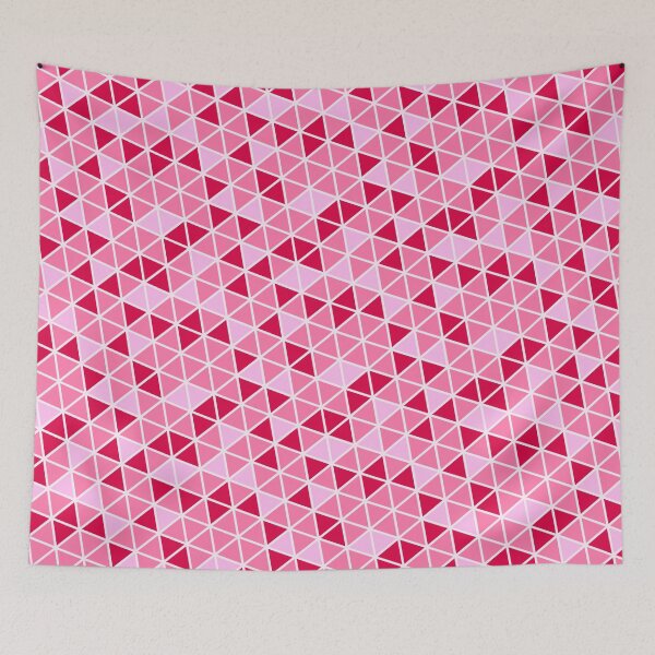 Item preview, Multicolor Triangle Geometry Japanese Style Pattern Pink Rose designed and sold by EvergreenMotifs.