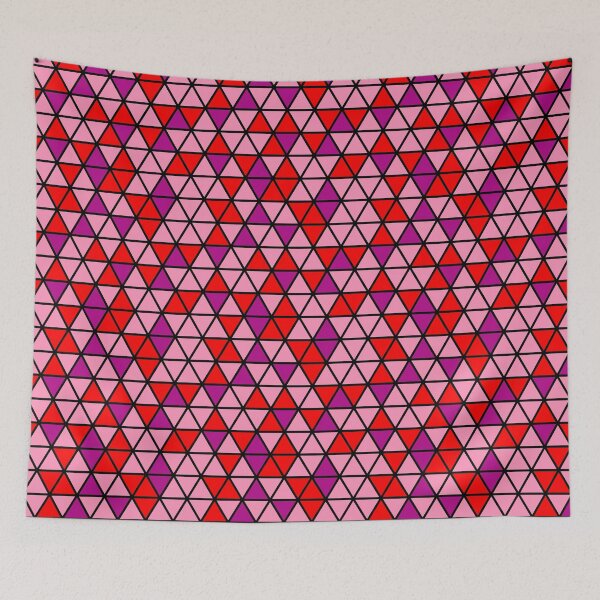 Item preview, Multicolor Triangle Geometry Japanese Style Pattern Purple Red  designed and sold by EvergreenMotifs.