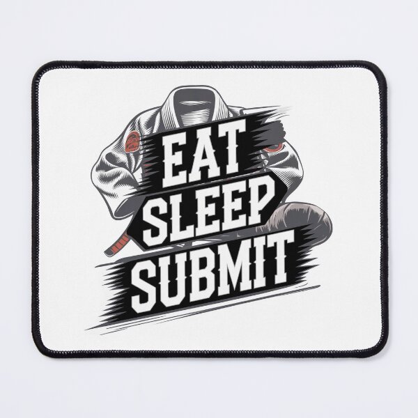 Artikelvorschau, Kampfsport Eat Sleep Submit BJJ Gi weiß entworfen und verkauft von Newhyperion.