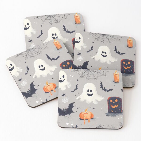Item preview, Cute ghosts, bats, pumpkins, and spider webs pattern. designed and sold by MystiS.