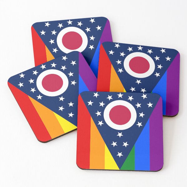 Item preview, Ohio LGBT Flag Vertical designed and sold by WokeBespoke.