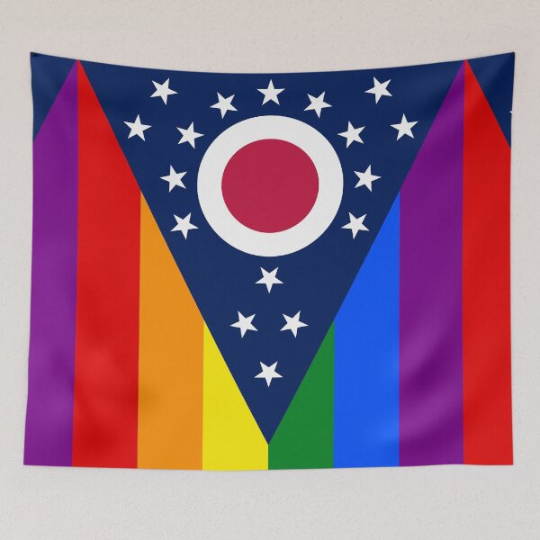 Item preview, Ohio LGBT Flag Vertical designed and sold by WokeBespoke.