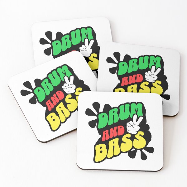 Item preview, DRUM AND BASS  - Retro Peace Fingers (black/red/green)  designed and sold by Discothreadz.