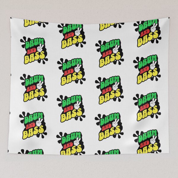 Item preview, DRUM AND BASS  - Retro Peace Fingers (black/red/green)  designed and sold by Discothreadz.
