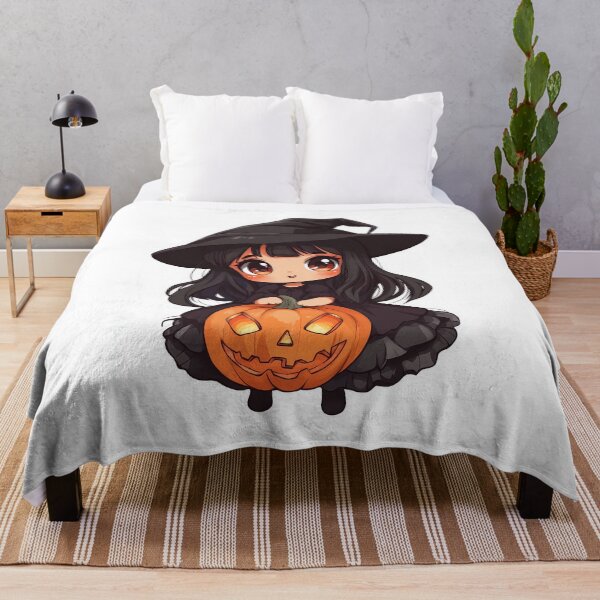 Item preview, Cute witch girl sitting with pumpkins and a bat. designed and sold by MystiS.