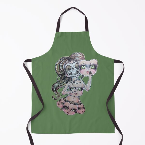 Item preview, Popsurreal skull girl with big eyed masks designed and sold by SaskiaFranken.