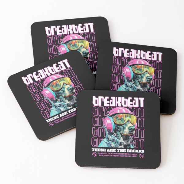 Artikelvorschau, BREAKBEAT - Kopfhörerhund (weiß) entworfen und verkauft von Discothreadz.