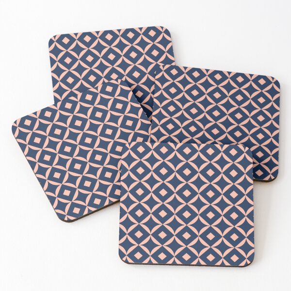 Item preview, Pink and Navy Blue Geometric Shapes designed and sold by dottiedigitals.