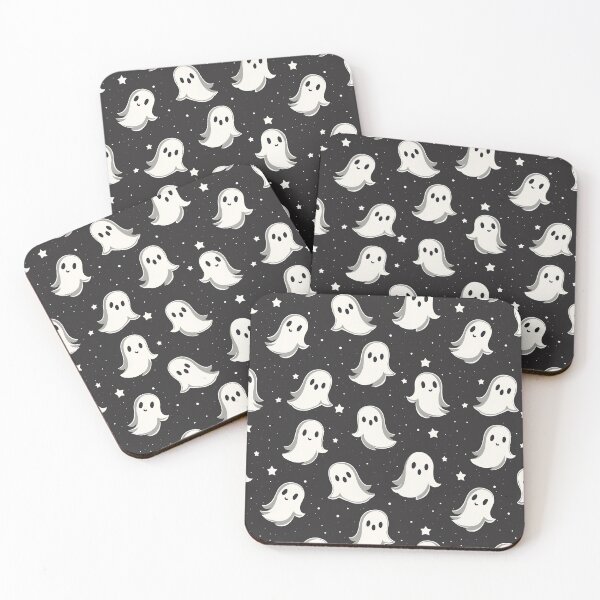 Item preview, Seamless Pattern of Spooky Season: Cute Spooky Ghost Ink Drawing, Black Color, Simple Modern Design designed and sold by · GAMING SOUL ·.
