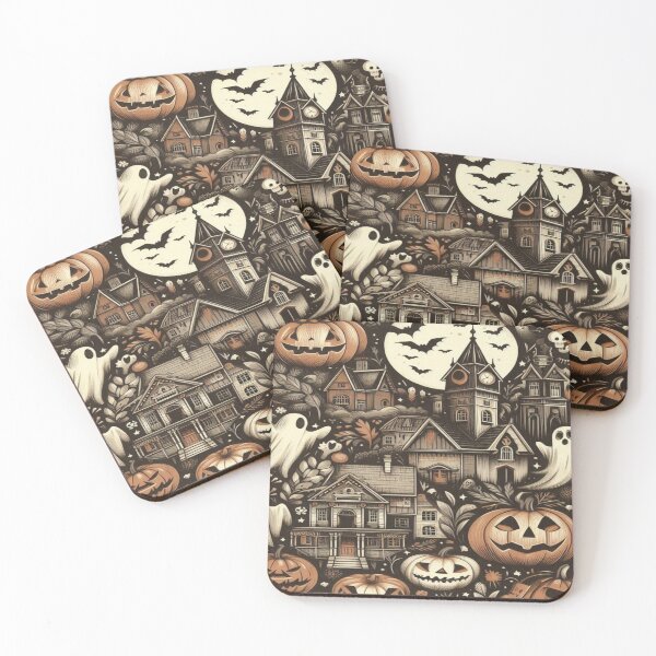 Item preview, Haunted Halloween Village Scene designed and sold by ChainsArt.