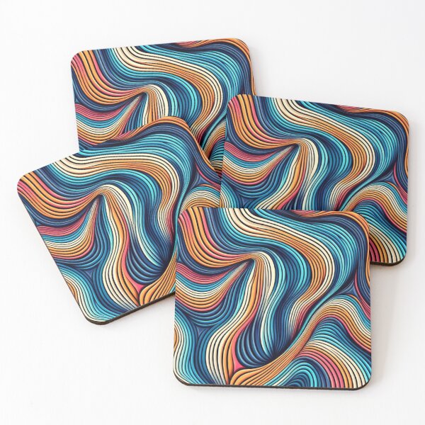 Item preview, Colorful waves,illusion line art, curves, abstract pattern designed and sold by Yas_oma.