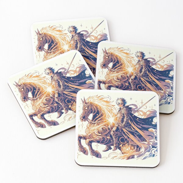 Item preview, Manga Warrior and Magic Steed Pop Art Style designed and sold by artofuniverse.